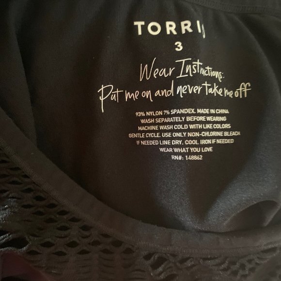 Torrid Black Tank with cutouts. Size 3 - Picture 3 of 4